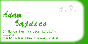 adam vajdics business card